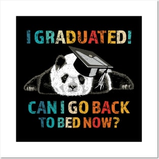 I graduated! Funny Panda Education Congratulation Vintage Posters and Art